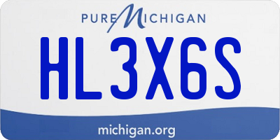 MI license plate HL3X6S