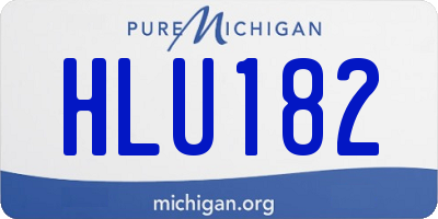 MI license plate HLU182