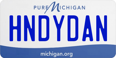 MI license plate HNDYDAN