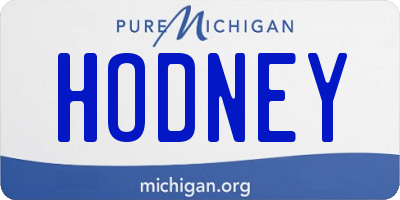 MI license plate HODNEY