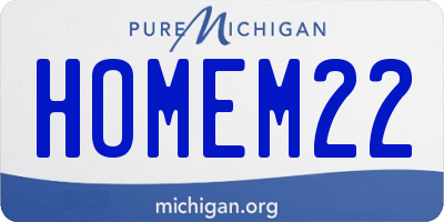 MI license plate HOMEM22