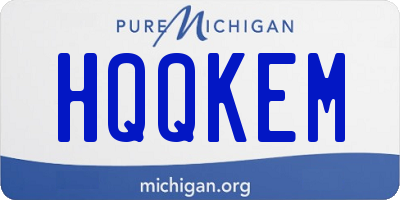 MI license plate HQQKEM