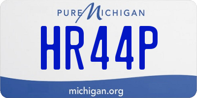 MI license plate HR44P