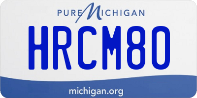 MI license plate HRCM80