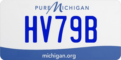 MI license plate HV79B