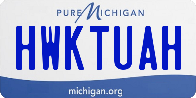 MI license plate HWKTUAH