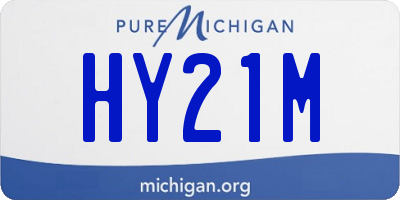 MI license plate HY21M