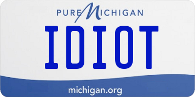 MI license plate IDIOT