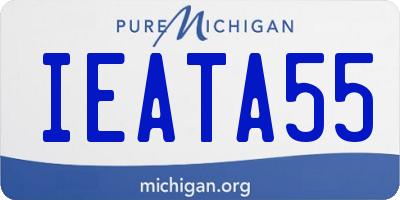 MI license plate IEATA55