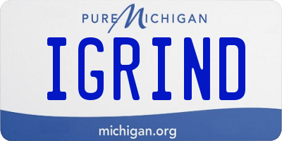 MI license plate IGRIND