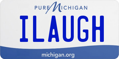 MI license plate ILAUGH