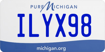 MI license plate ILYX98