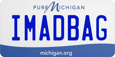 MI license plate IMADBAG