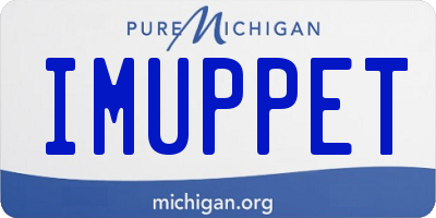 MI license plate IMUPPET