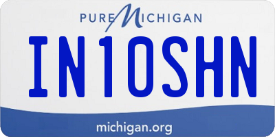 MI license plate IN10SHN