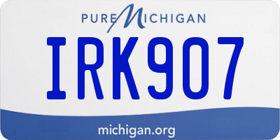 MI license plate IRK907