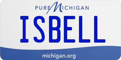 MI license plate ISBELL