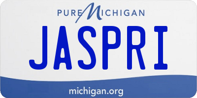 MI license plate JASPRI