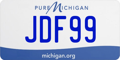 MI license plate JDF99