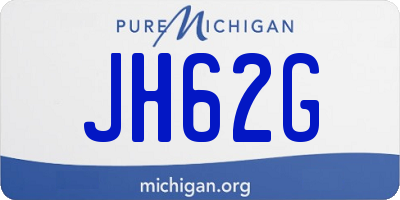 MI license plate JH62G