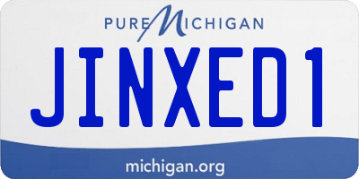 MI license plate JINXED1