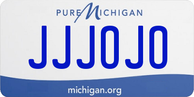 MI license plate JJJOJO