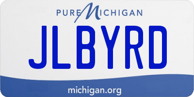 MI license plate JLBYRD