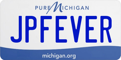 MI license plate JPFEVER