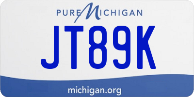 MI license plate JT89K