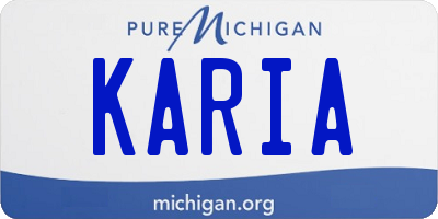 MI license plate KARIA