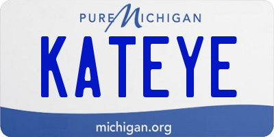 MI license plate KATEYE