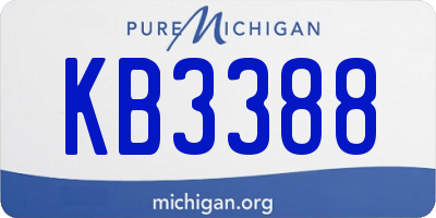 MI license plate KB3388