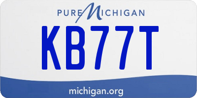 MI license plate KB77T