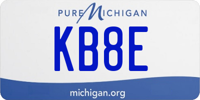 MI license plate KB8E