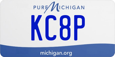 MI license plate KC8P