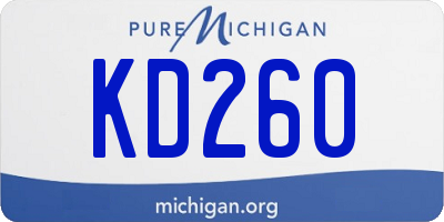 MI license plate KD260