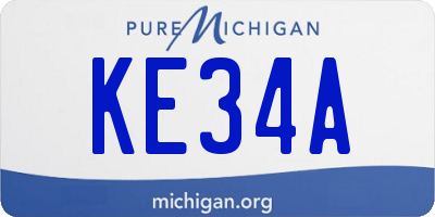 MI license plate KE34A