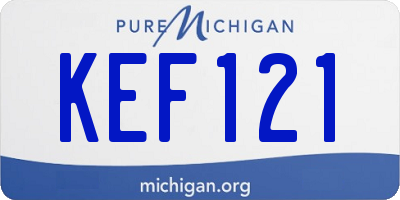 MI license plate KEF121