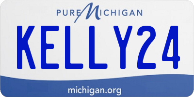 MI license plate KELLY24