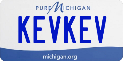 MI license plate KEVKEV