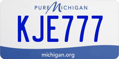 MI license plate KJE777