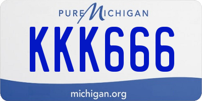 MI license plate KKK666