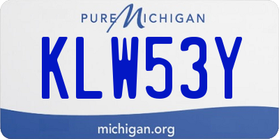 MI license plate KLW53Y