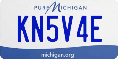 MI license plate KN5V4E