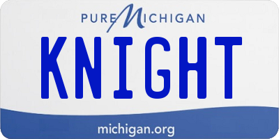 MI license plate KNIGHT