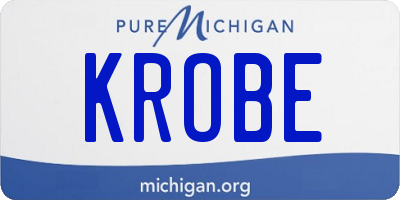 MI license plate KROBE