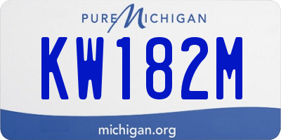 MI license plate KW182M