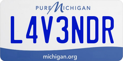 MI license plate L4V3NDR