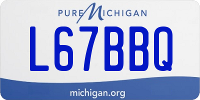 MI license plate L67BBQ