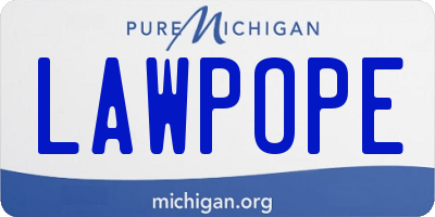 MI license plate LAWPOPE